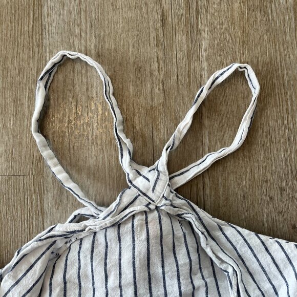 Womens GB White and Blue Stripe Blouse - S - Picture 7 of 9